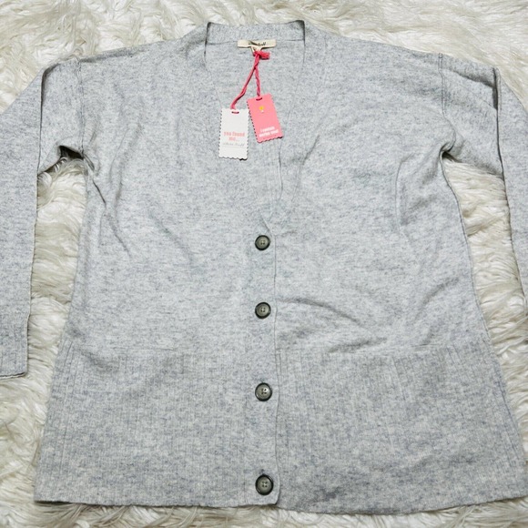 WHITE STUFF LAZY DAYS WOMENS CARDIGAN SILVER GREY SWEATER CASHMERE - Picture 2 of 5